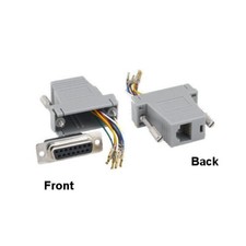 [10X] DB15 Female to RJ-45(8P8C) Female Modular Adapter RS-232 Serial Gray picture