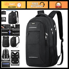 Stylish Water-Resistant Backpack for Teens & Adults, USB Charging, Fits 15.6