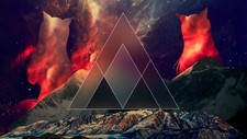Landscape stars nebula mountains abstract triangle Custom Gaming Mat Desk picture