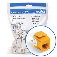 Leviton Extreme 6+ QuickPort Connector, CAT 6, 25-Pack, Yellow picture
