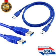 1pcs USB 3.0 Male USB to Male Data Cable High Speed Data Cable Blue 6ft picture