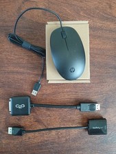 ✨️Computer Lot OEM HP 125 Wired Mouse And 2 Display Adapters C2G StarTech✨️ picture