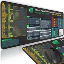 Excel Cheat Sheet XL Mouse Pad – Water-Resistant Desk Mat, Non-Slip Base picture