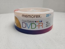 Memorex 16X Cool Color 4.7GB DVD-R 120Min 25 Pack Blank DVD-R SEALED Priority picture