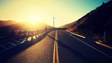 Landscape road sunlight asphalt bicycle outdoors vehicle Custom Gaming Mat Desk picture