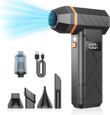 Dzaki Compressed Air Duster & Vacuum 2-In-1, 140000RPM Electric Air Duster, 4-Ge picture