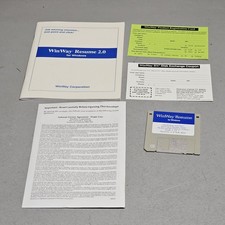 WinWay Resume 2.0 for Windows Software Floppy Disk w/ Manuals & Inserts picture