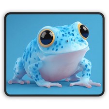 Blue Cartoon Frog Gaming Mouse Pad | Cute Frog Desk Mat picture