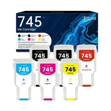 745 Ink Cartridges 300ml High Capacity 6-Pack F9K06A F9K05A F9K04A F9K03A F9K... picture