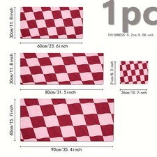 1pc Traditional Checkerboard Pattern Dark Red and Soft Pink Mouse Pad - Extend picture