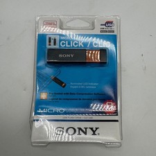 Sony MicroVault Click 8GB USB 2.0 Flash Drive Black Orange USM8GL picture