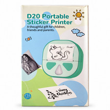 D20 Portable Thermal Sticker Printer Green 57mm Paper New Sealed picture