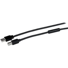 50 Ft Active USB 2.0 A to B Data Transfer Cable, Black, Male to Male picture