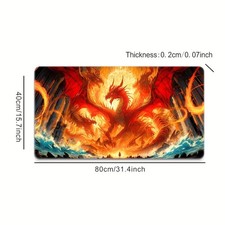 1pc Large Dragon-Themed Gaming Mouse Pad, Premium Rubber Base, Non-Slip, Durab picture