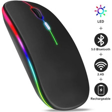 1pc Wireless RGB Gaming Mouse Rechargeable Bluetooth Mouse 3600DPI for Laptop PC picture