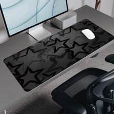 1pc Extended Gaming Mouse Pad and Computer Desk Keyboard Mat - Black Gray Pent picture
