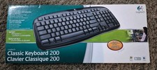 Nice Vintage Logitech Classic 200 Wired Keyboard 9680190403 Brand New In Box USA picture