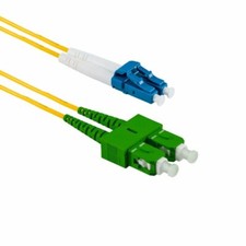 20 PACK LOT 5m LC(UPC)-SC(APC) Duplex 9/125 OS2 Singlemode Yellow OFNR 16FT picture