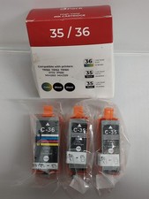 3-pk Replacement Ink Cartridges (2) 35 Black & (1) 36 Color Canon TR150 Mini260 picture