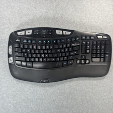 Logitech K350 Wireless Wave Ergonomic Keyboard BLK Model # Y-R0053 NO DONGLE picture