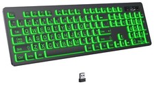 Large Print Backlit Wireless Keyboard, 2.4G Silent Wireless Light Up Keyboard... picture