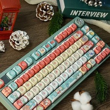 Snow Christmas MOA Keycap Set PBT Cute Winter Custom Keys for MX Keyboard picture
