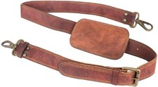 Premium Leather Adjustable Padded Shoulder Strap Metal Swivel Hooks picture