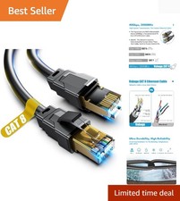 Versatile Black Cat 8 Ethernet Cable, Shielded & Heavy Duty - 1.5Ft to 100Ft picture