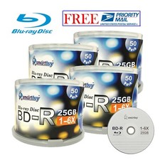 200 Pcs SmartBuy Blank BD-R BDR 6X 25GB Logo Top Blu-ray Recordable Media Disc picture