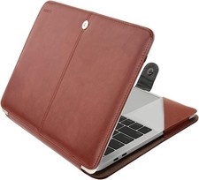 PU Leather Portfolio Protective Stand Cover Sleeve for MacBook Air 15 with Strip picture