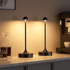 Cordless Rechargeable Table Lamp, Battery Operated Desk Lamp | 2 Pack Black picture