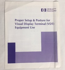 Vintage 1991 Hewlett-Packard HP Proper Setup & Posture VDT Pamphlet Manual picture