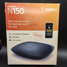 Belkin N150 Wireless/Wi-Fi Router. Pre Owned.  2.4 GHz Easy Internet. 4 port picture