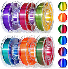 3D Printer Filament Bundle, Silk PLA 6X250G Shiny Dual Color 1.75Mm picture