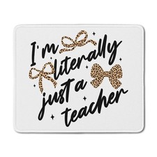 Coquette Leopard Print Bow Teacher Mouse Pad, Teacher Appreciation Gifts Mous... picture