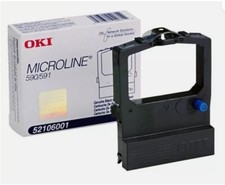 Genuine OKI 52106001 OEM Black Fabric Ribbon for Microline 590 & 591 Printer 2ea picture