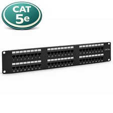 Brand New MCM 48-Port Cat5e Patch Panel - Unshielded 180-Degree (T568A/B, 2U) picture