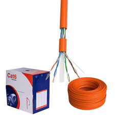 CAT6 1000FT Cable CCA UTP Unshielded Solid 23AWG Ethernet Network RJ45 Orange picture