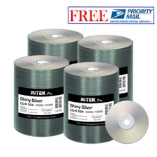 400 Pack Ritek Pro CD-R 52X 700MB Shiny Silver Lacquer Blank Recordable Disc picture