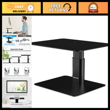 Adjustable Height Metal Monitor Stand, Desktop Riser for Ergonomic Viewing, Blac picture