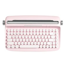 Typewriter Keyboard, 84 Key, Bluetooth, Retro Style, Pink, Mac PC Laptop picture