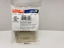 Leviton 41081-4IP QuickPort Angled Wallplate 4-Port Single-Gang Ivory NEW picture