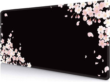 Ethereal Sakura Nightfall Desk Pad (35.4X15.7 In), Cherry Blossom Large Gaming M picture