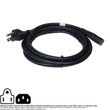 Cable AC Power Cord NEMA 5-15P IEC C13 Computer PC 16AWG  8FT SJT 300V picture