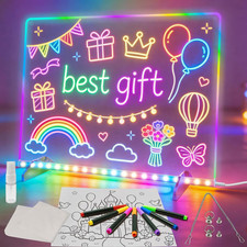 Signsxcel Led Note Board with Colors,16''Drawing Tablet,6 Modes & 8 Colors Light picture