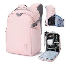  Camera Backpack, DSLR SLR Camera Bag Fits up to 13.3 Inch Laptop Medium Pink picture