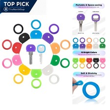 20 Pack Plastic Key Caps Covers Tags 10 Colors for Flat House Keys picture