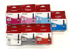 Lot  7 Mixed Canon Pixma 72 Ink PM , M, C, PC, Co, R,  GY, Cartridges NEW SEALED picture