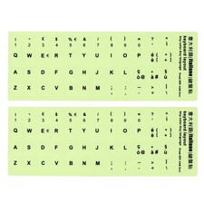 Italian Keyboard Stickers Glow in the Dark, 2pcs Keyboard Cover, Black picture