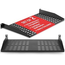Pyle 2-Pc 1U Server Rack Shelf, Vented Shelves for Good Air Circulation, Cant... picture